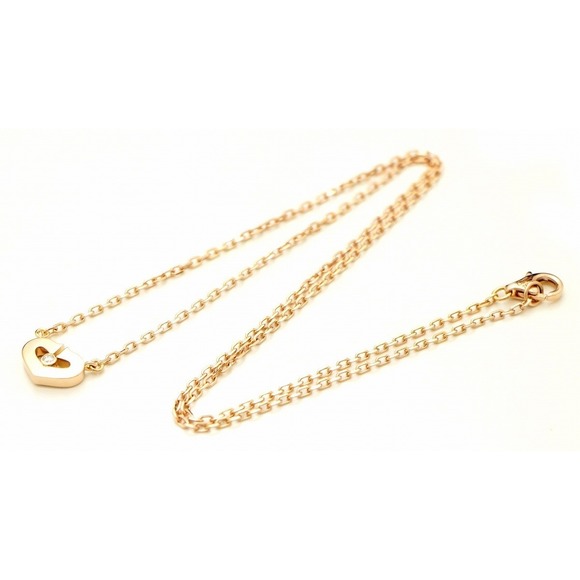 Cartier C Heart Heart Symbol Necklace Gold Diamond - Picture 3 of 6